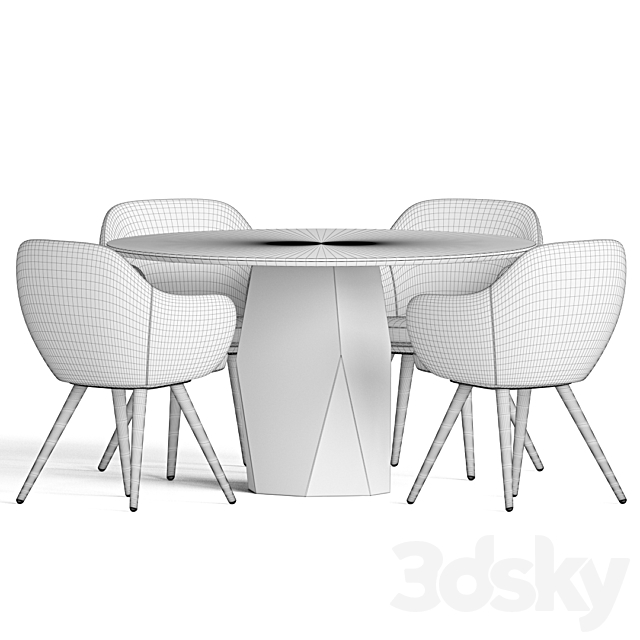 Dining Set 100 3DS Max Model - thumbnail 5