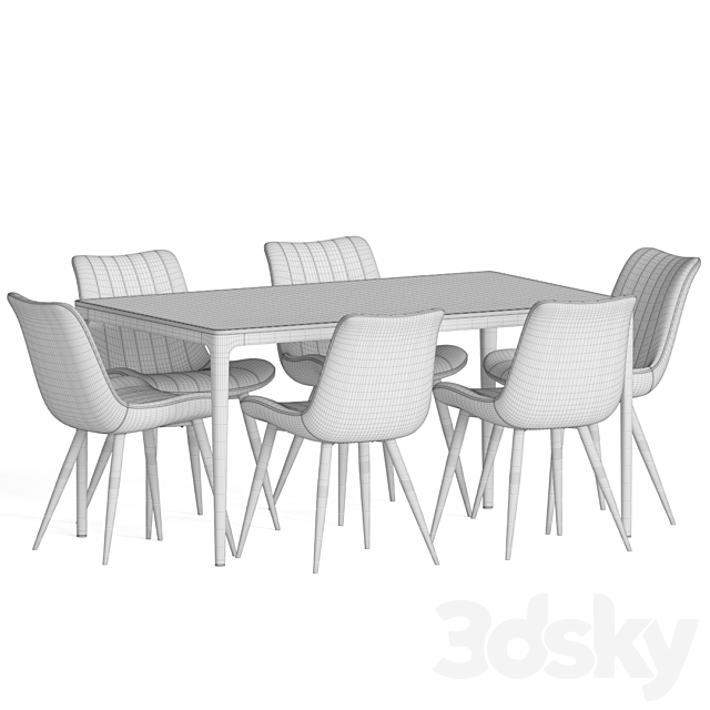 Dining Set 108 3DSMax File - thumbnail 3