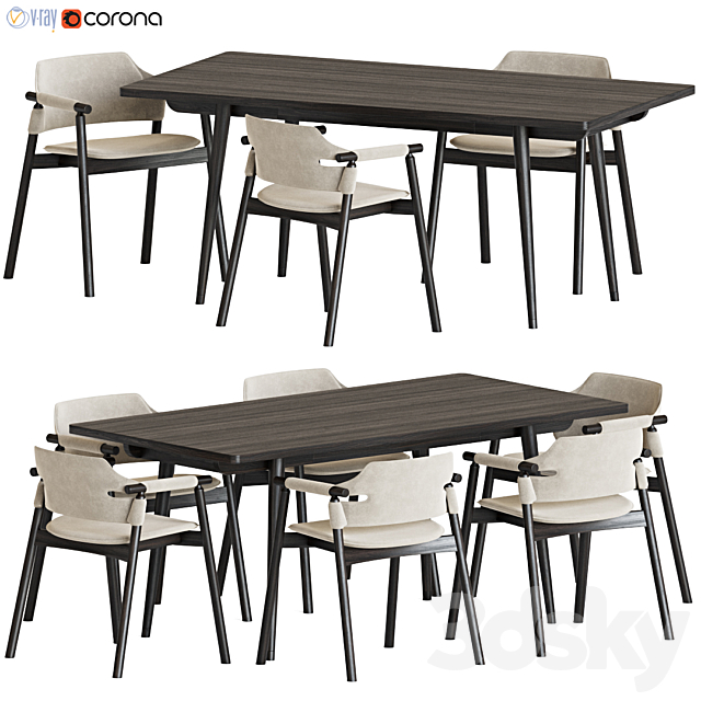 Dining Set 119 3DSMax File - thumbnail 2