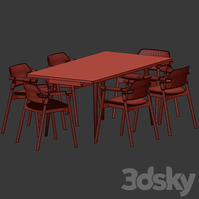 Dining Set 119 3DSMax File - thumbnail 5