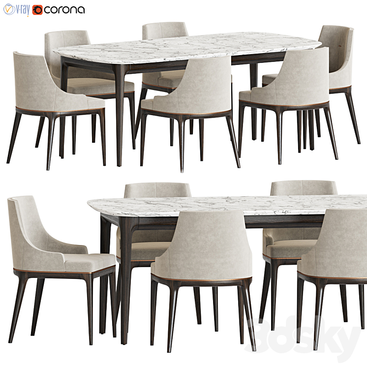 Dining Set 125 3DS Max - thumbnail 1