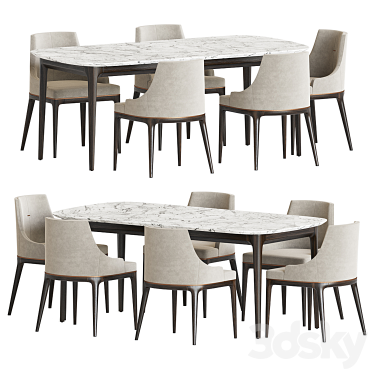 Dining Set 125 3DS Max - thumbnail 2