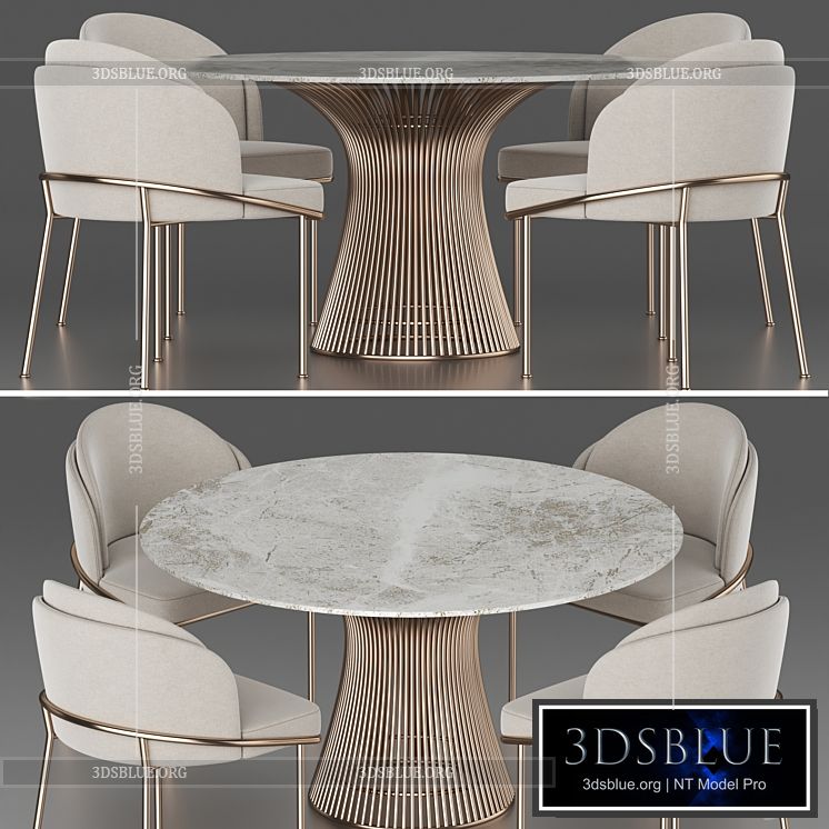 Dining set 14 3DS Max - thumbnail 3