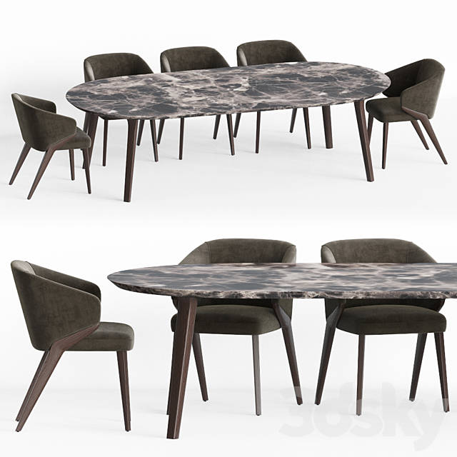 Dining Set 14 3DSMax File - thumbnail 2