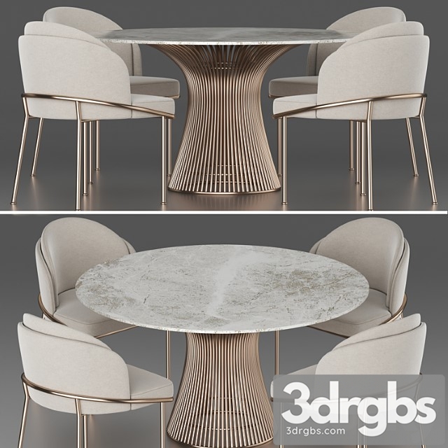 Dining Set 14 5 3dsmax Download - thumbnail 1