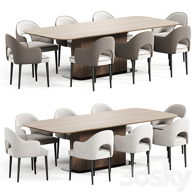 Dining Set 16 3ds Max - thumbnail 1