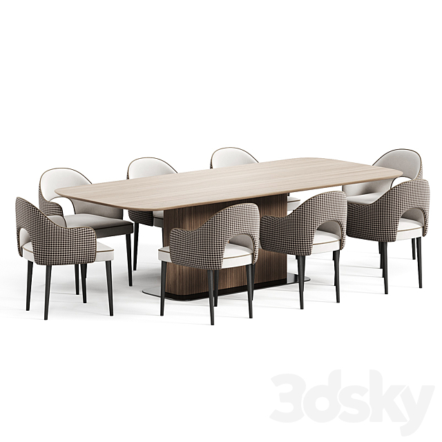 Dining Set 16 3ds Max - thumbnail 2