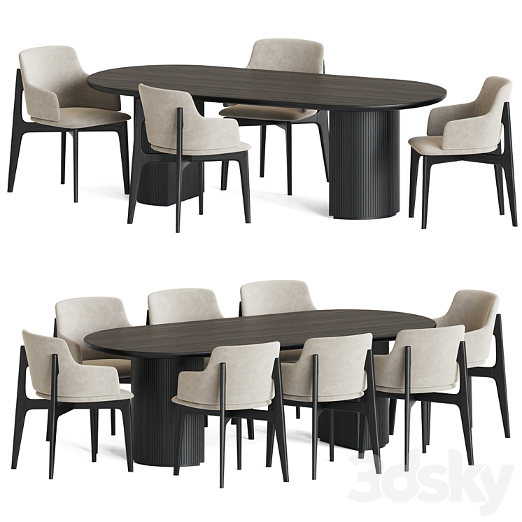 Dining Set 162 3DS Max Model - thumbnail 1