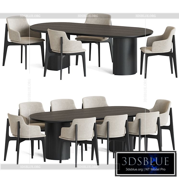 Dining Set 162 3DS Max - thumbnail 3