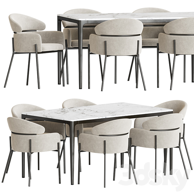 Dining Set 171 3DSMax File - thumbnail 2