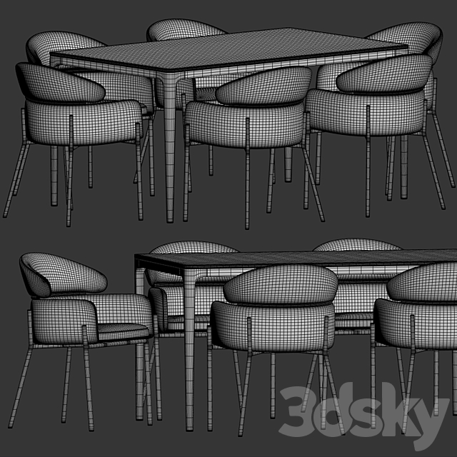 Dining Set 171 3DSMax File - thumbnail 3