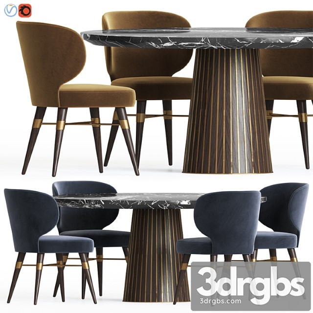 Dining set 18 2 3dsmax Download - thumbnail 1