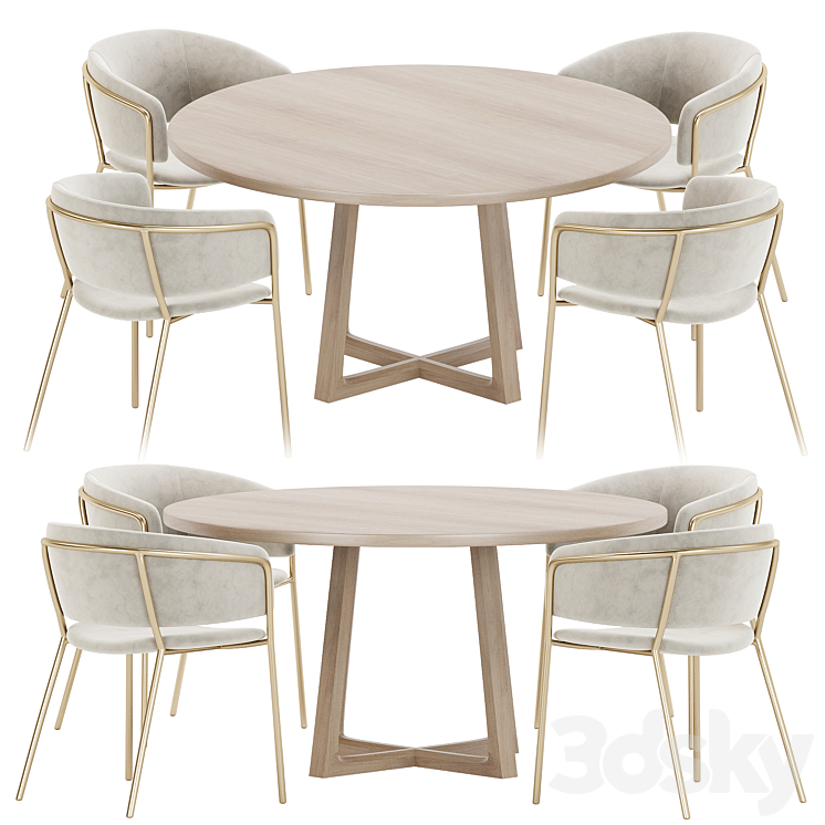 Dining set 19 3DS Max Model - thumbnail 1