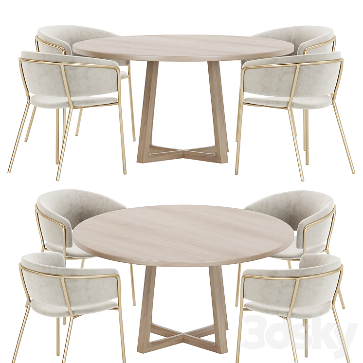 Dining set 19 3DS Max Model - thumbnail 2