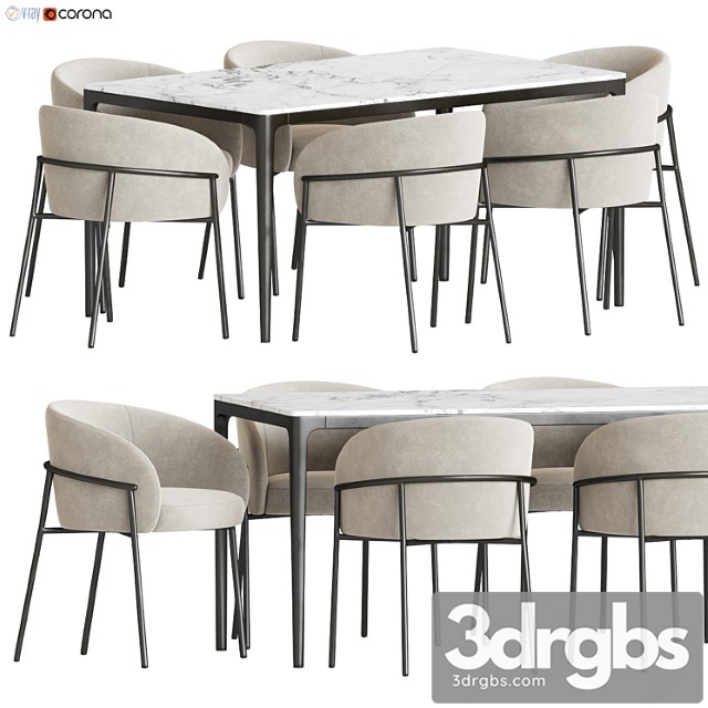 Dining Set 194 1 3dsmax Download - thumbnail 1