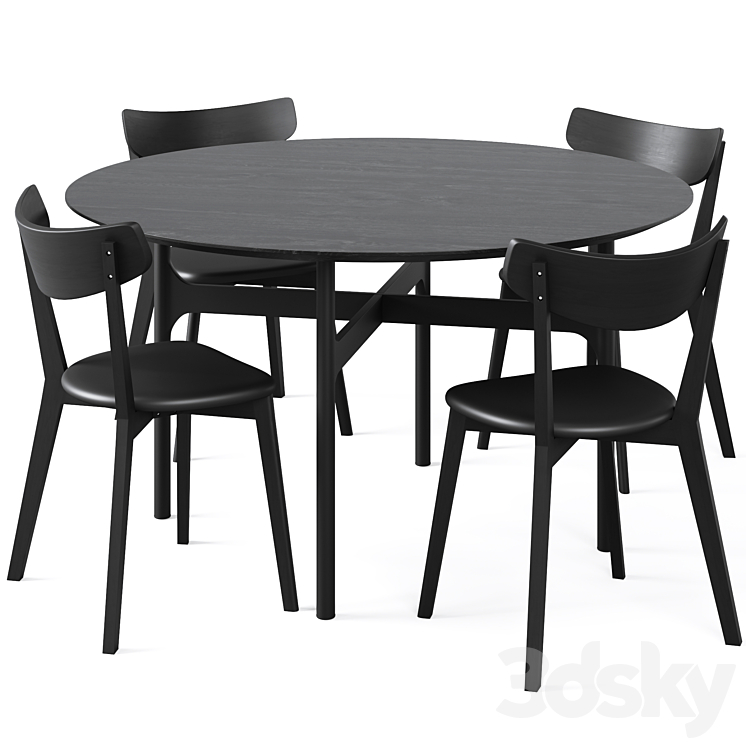 Dining Set 2 by Rowico Home 3DS Max Model - thumbnail 3