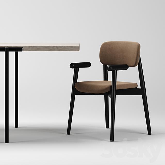 Dining Set 2 MZPA Mild Chair and ROMP TE01 Table 3DSMax File - thumbnail 2