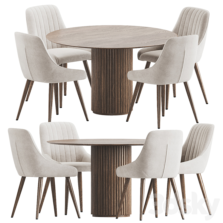 Dining Set 202 3DS Max Model - thumbnail 1