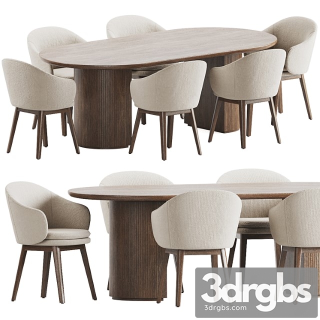 Dining Set 204 3 3dsmax Download - thumbnail 1