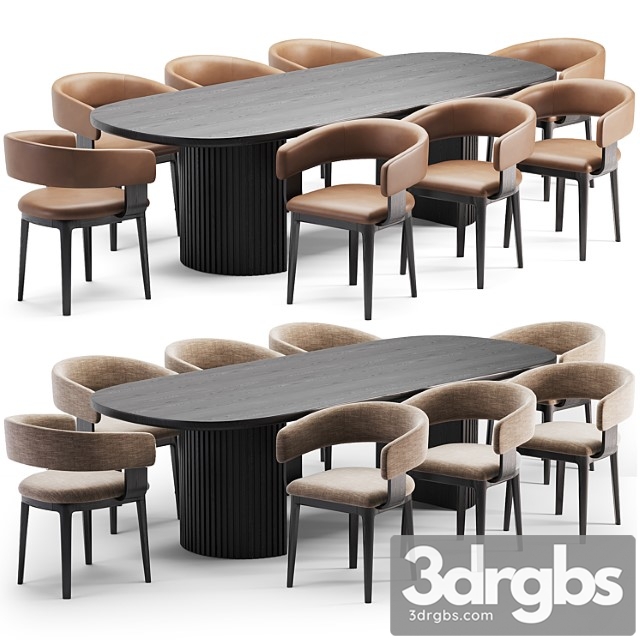 Dining Set 208 3dsmax Download - thumbnail 1