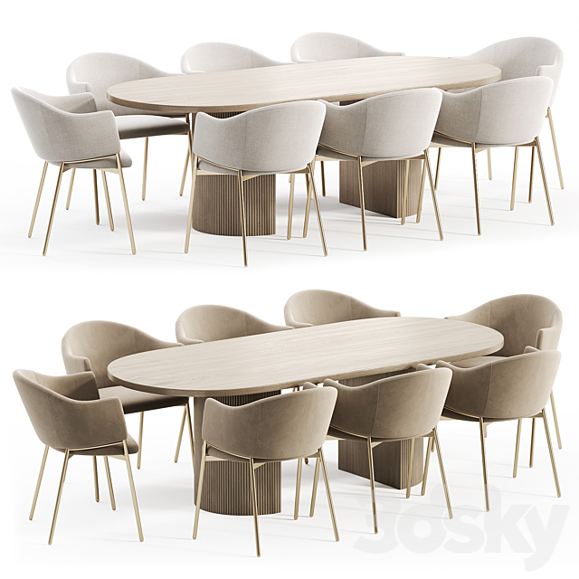 Dining Set 22 3ds Max - thumbnail 1