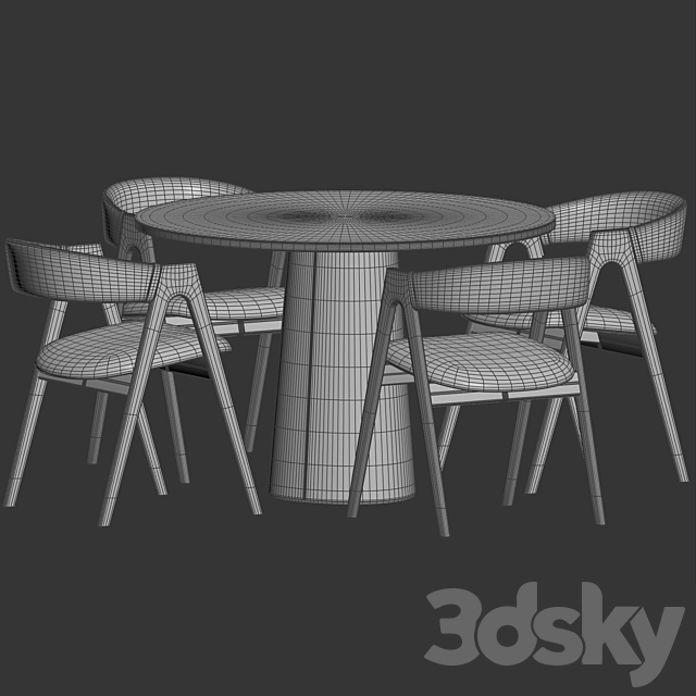 Dining Set 237 3ds Max - thumbnail 3