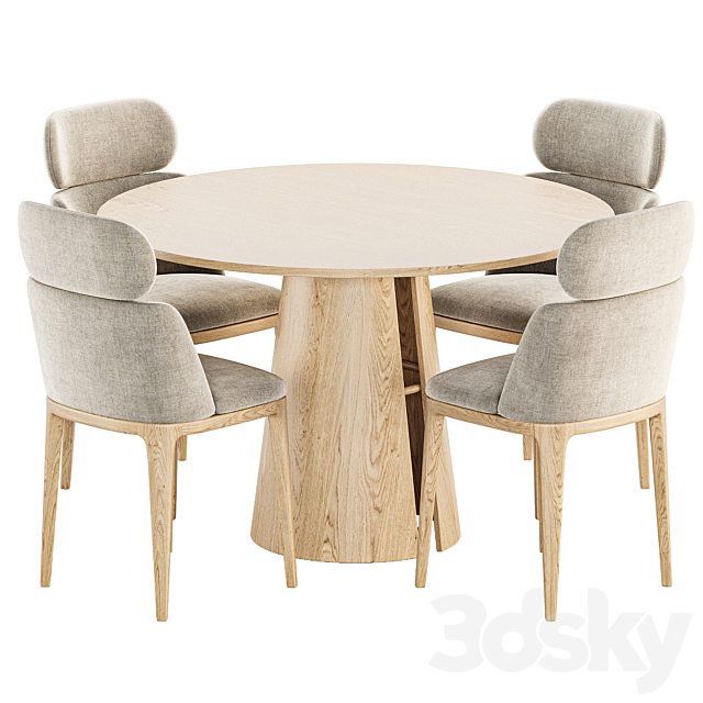 Dining Set 25 3DS Max Model - thumbnail 2