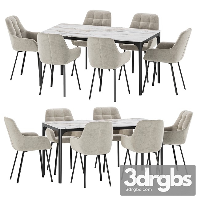 Dining Set 25 5 3dsmax Download - thumbnail 1