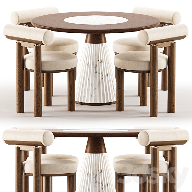 Dining Set 26 3DSMax File - thumbnail 1