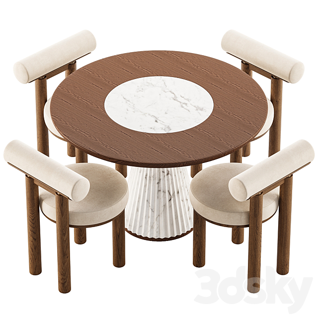 Dining Set 26 3DSMax File - thumbnail 2