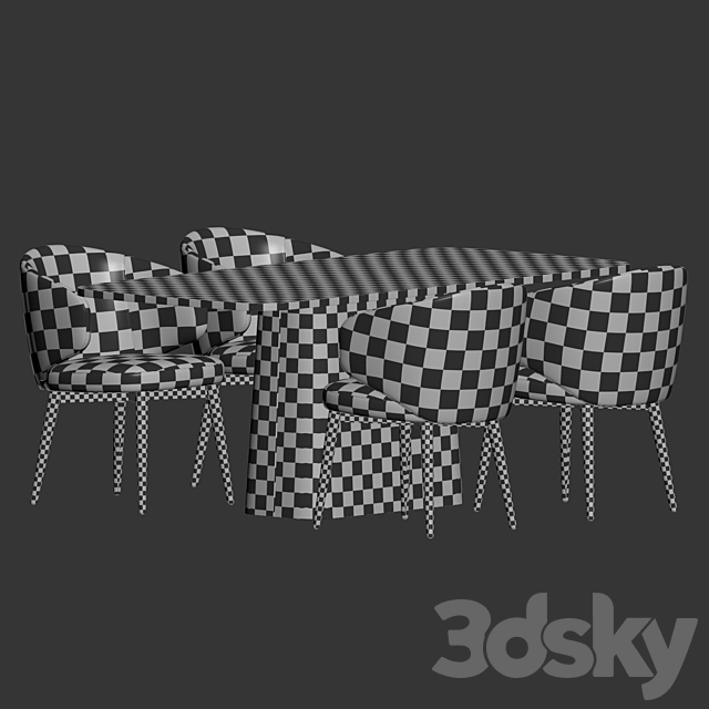 Dining Set 31 3DS Max Model - thumbnail 4