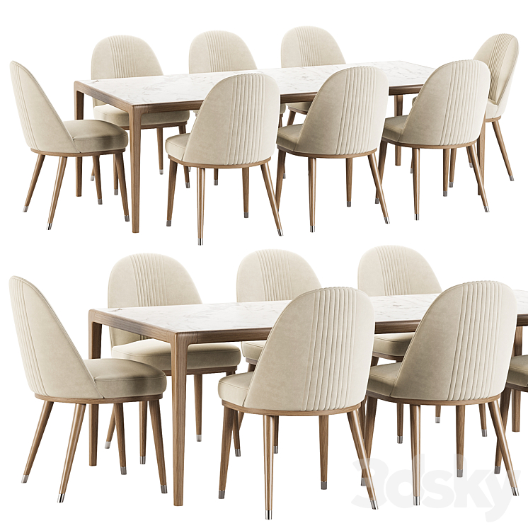 Dining Set 34 3DS Max Model - thumbnail 1