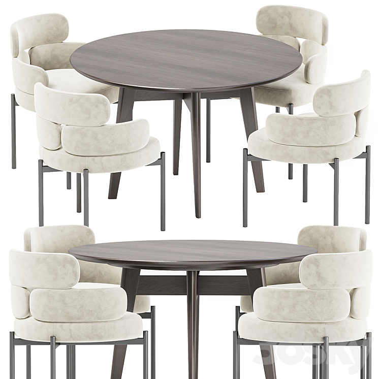 Dining set 38 3DS Max Model - thumbnail 1