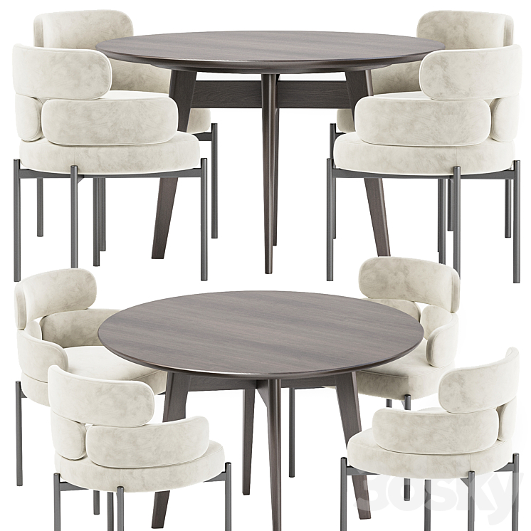 Dining set 38 3DS Max Model - thumbnail 2