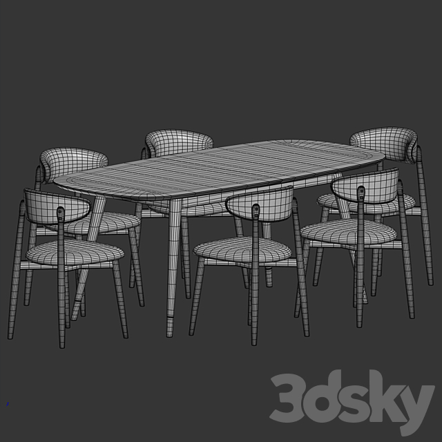 Dining Set 39 3ds Max - thumbnail 3