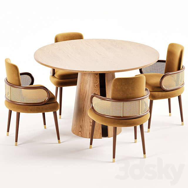 Dining Set 39 3DS Max Model - thumbnail 2