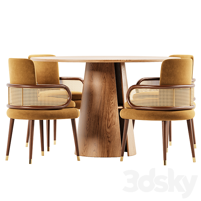 Dining Set 39 3DS Max Model - thumbnail 3