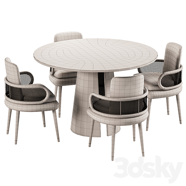 Dining Set 39 3DS Max Model - thumbnail 4