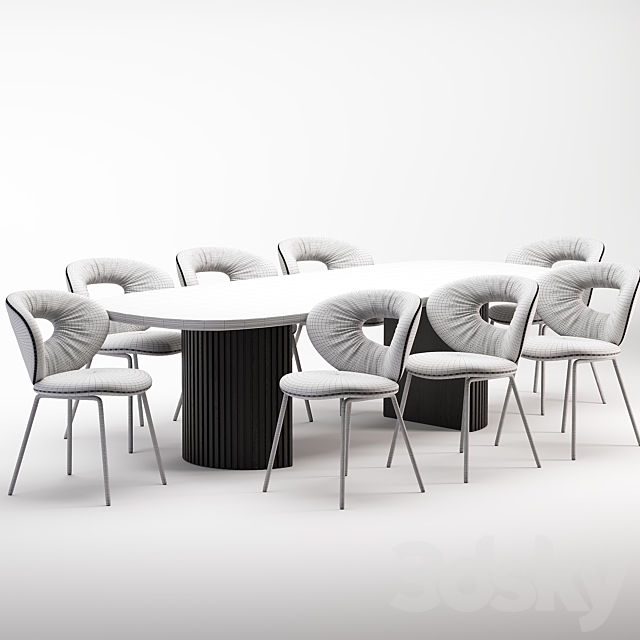 Dining Set 3DSMax File - thumbnail 3