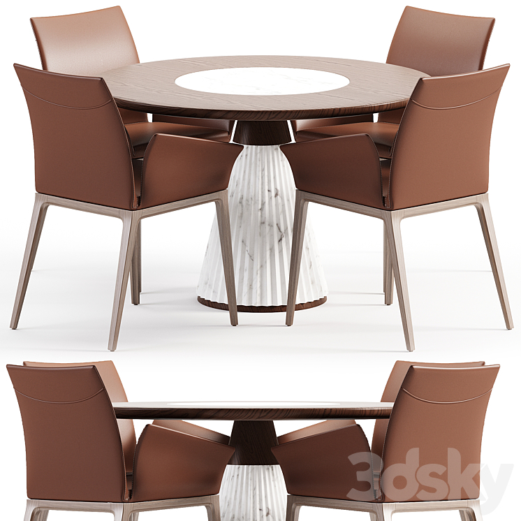 Dining Set 4 3DS Max - thumbnail 1