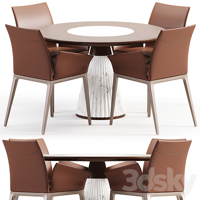 Dining Set 4 3DSMax File - thumbnail 1