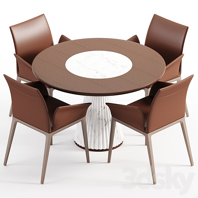 Dining Set 4 3DSMax File - thumbnail 3