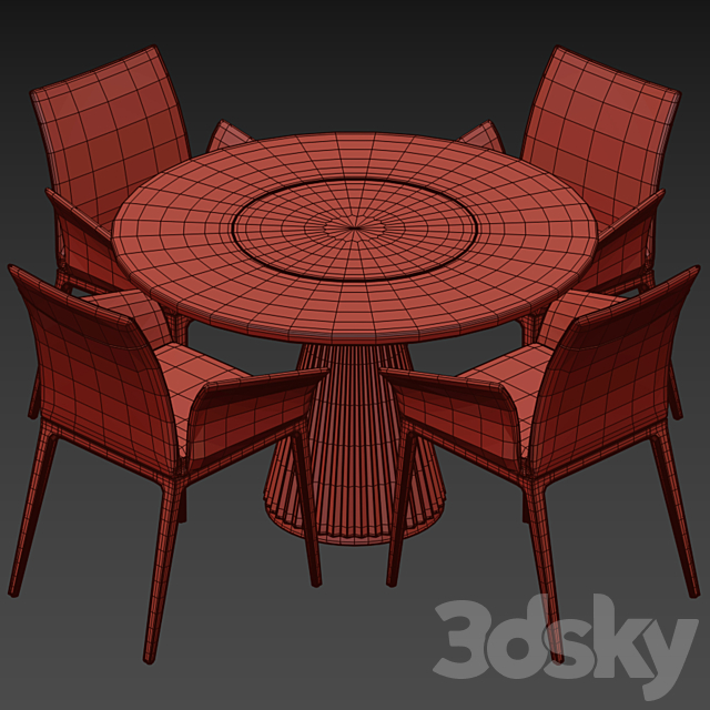 Dining Set 4 3DSMax File - thumbnail 4