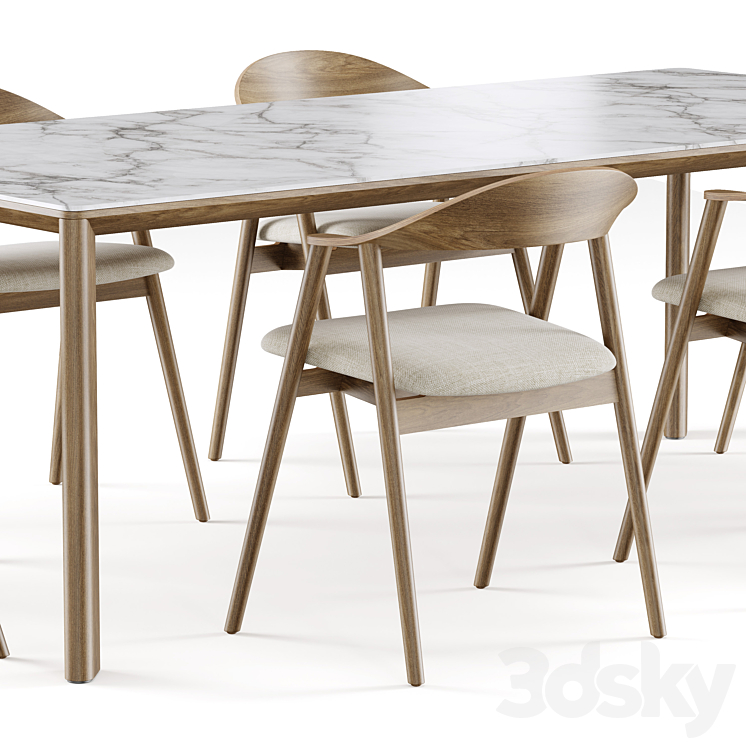 Dining set 4 by CoshLiving Kett 3DS Max Model - thumbnail 2