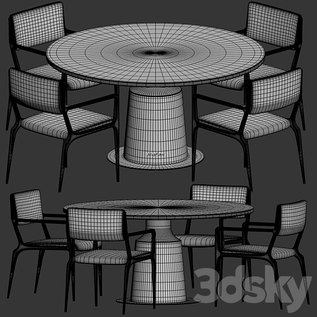 Dining Set 40 3DSMax File - thumbnail 3