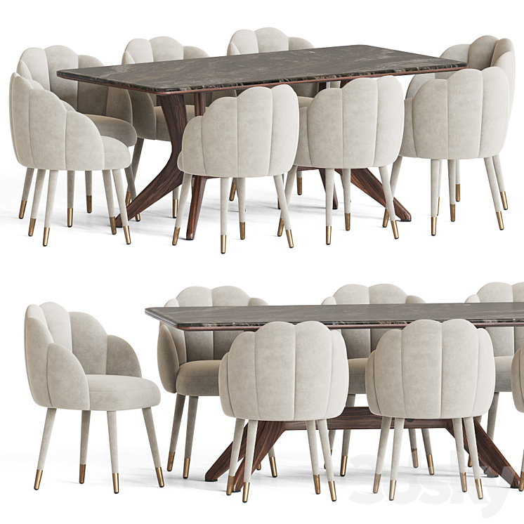 Dining Set 47 3DS Max - thumbnail 1