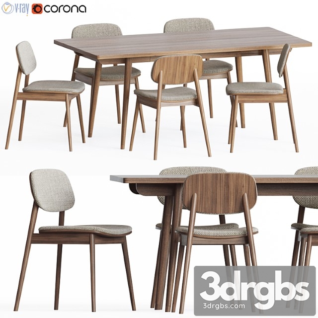 Dining Set 49 1 3dsmax Download - thumbnail 1