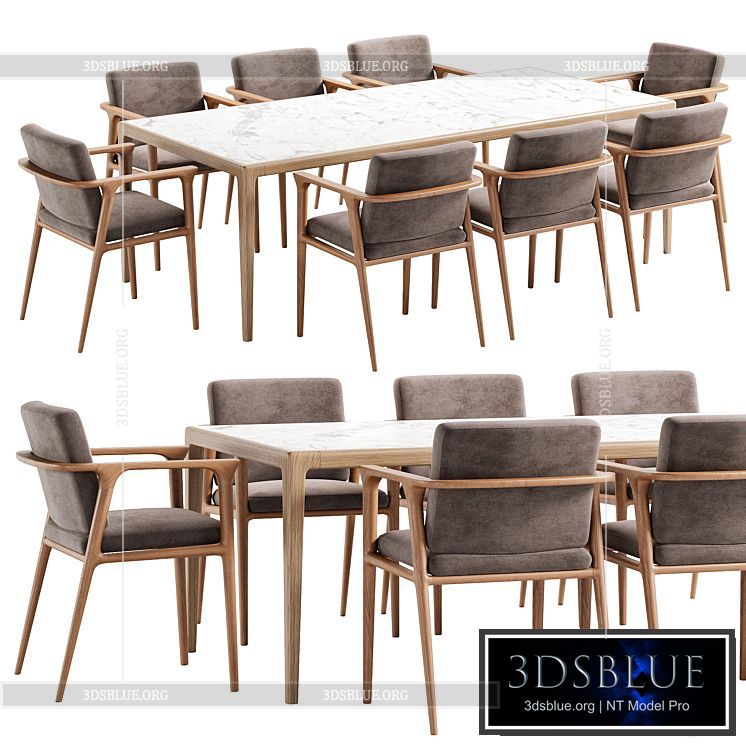 Dining Set 49 3DS Max - thumbnail 3