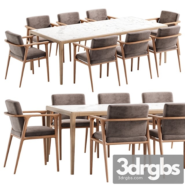 Dining Set 49 3dsmax Download - thumbnail 1