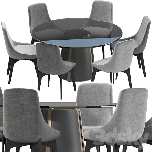 Dining set 5 3DSMax File - thumbnail 1